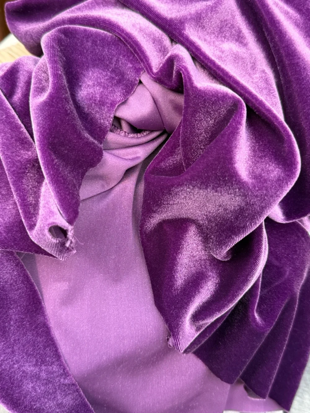 Free People Yellow Felt Flower Accent on Plum Fabric SP